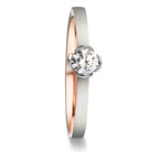 Anello solitario Oro rosso 750/18 carati, Oro bianco 750/18 carati Diamante 0.25 ct, tw-vsi
