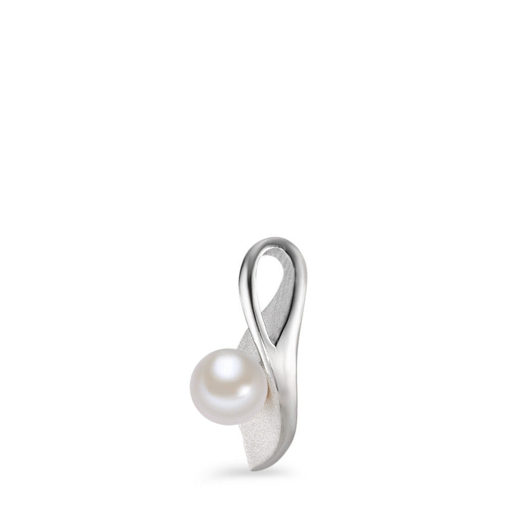 Ciondolo Argento rodiato Perla coltivata d'acqua dolce bianco, 4 mm