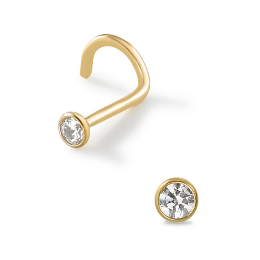 Borchia al naso Titanio Zirconia bianco giallo rivestimento IP Ø2.4 mm