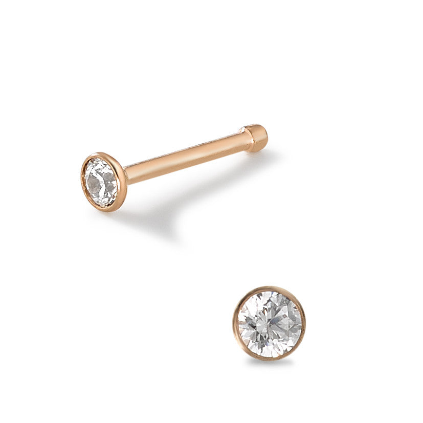 Borchia al naso Titanio Zirconia bianco rosa rivestimento IP Ø2.4 mm