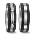 Anello Oro bianco 585/14 kt, Carbonio Diamante 0.06 ct, 6 pietra, tw-si