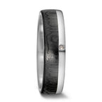 Anello del partner Oro bianco 585/14 kt, Carbonio Diamante 0.01 ct, tw-si