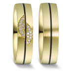 Anello del partner Oro giallo 585/14 kt, Carbonio