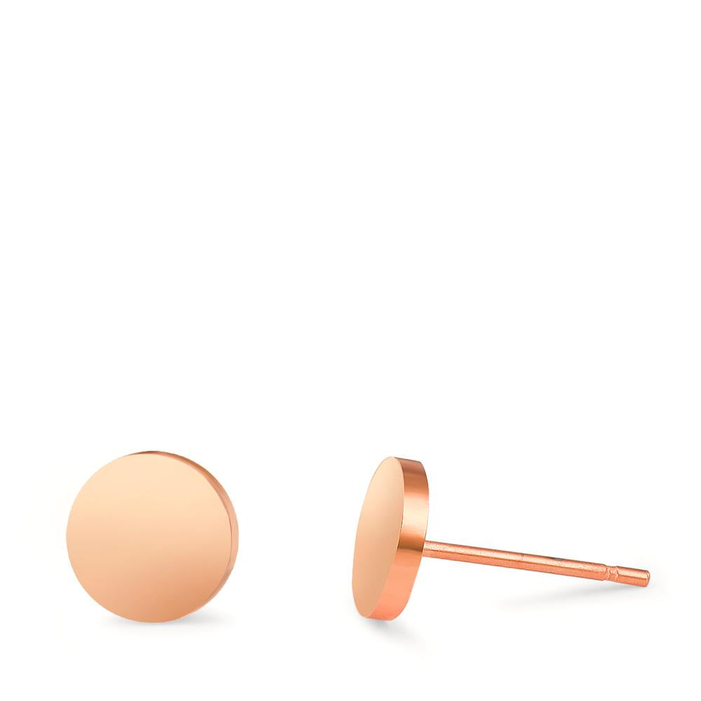 Orecchini a bottone Acciaio inossidabile rosa rivestimento IP Ø7.5 mm