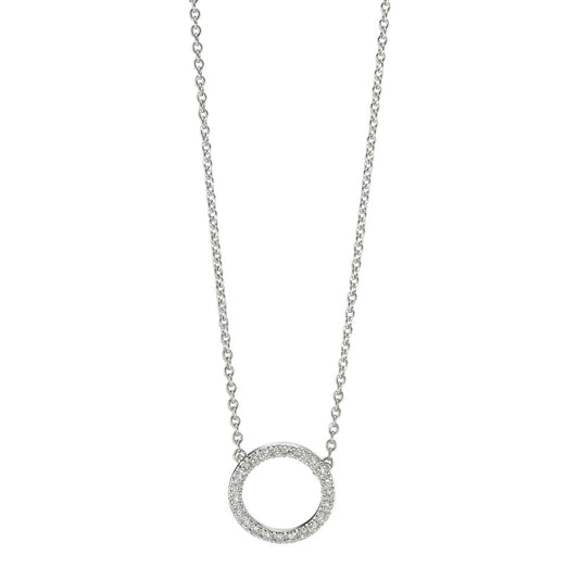 Collana Oro bianco 750/18 carati Diamante 0.115 ct, w-si 42 cm Ø10 mm