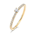 Anello solitario Oro giallo 750/18 carati Diamante 0.25 ct, 17 pietra, w-si