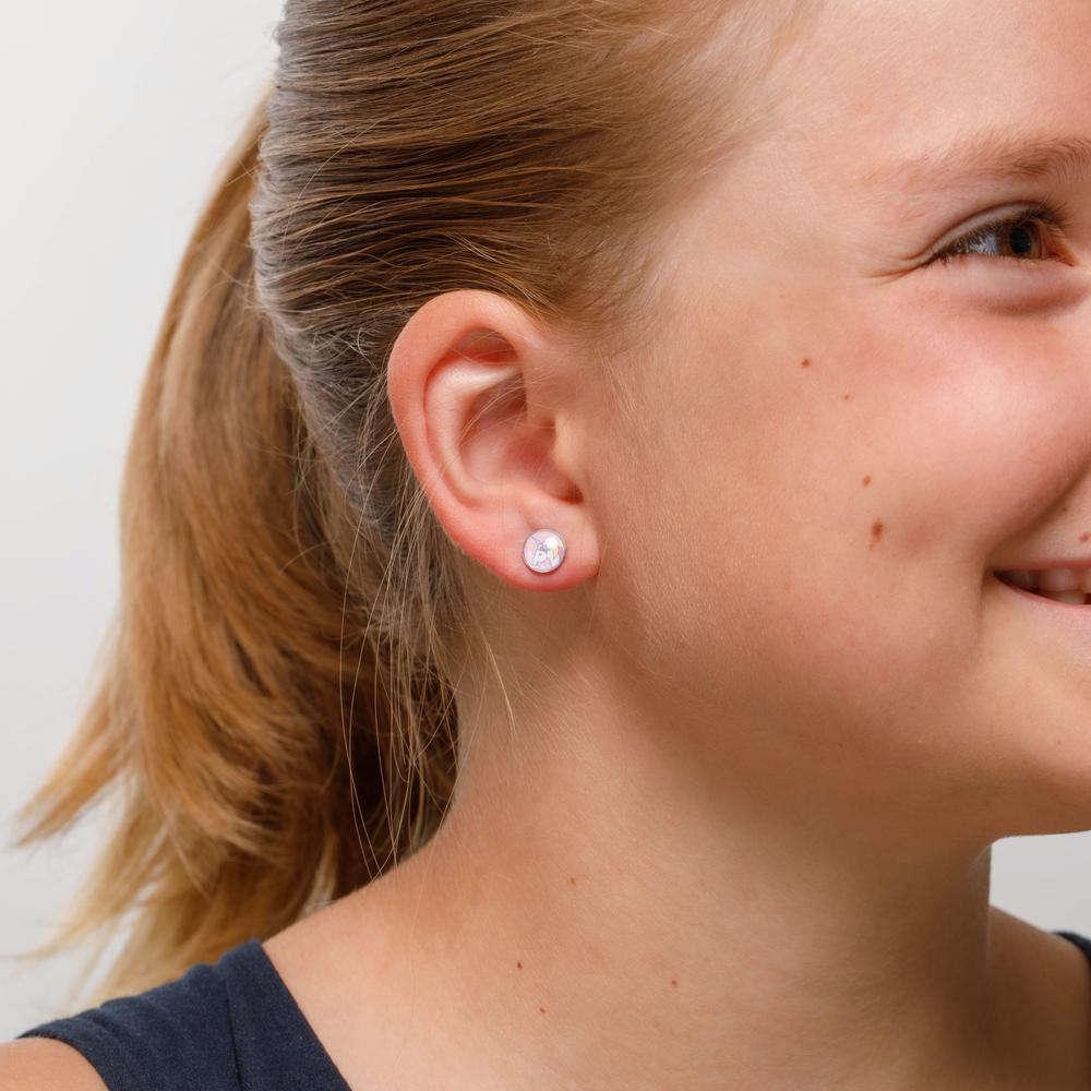 Orecchini a bottone Anti allergico Unicorno Ø8 mm