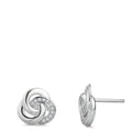Orecchini a bottone Argento Zirconia rodiato Ø10 mm