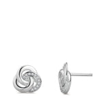 Orecchini a bottone Argento Zirconia rodiato Ø10 mm