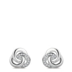 Orecchini a bottone Argento Zirconia rodiato Ø10 mm