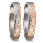 Anello del partner Oro bianco 750/18 carati, Oro rosa 750/18 carati