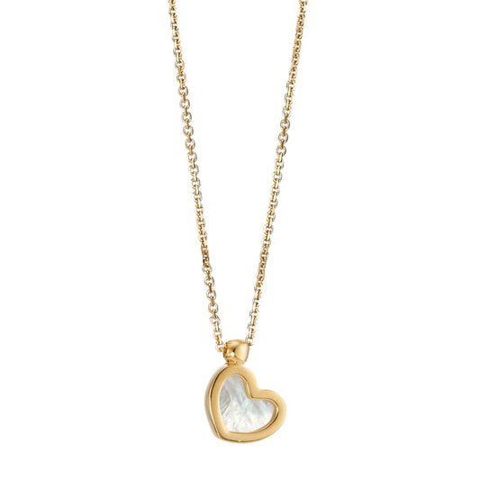 Collana Oro giallo 750/18 carati Madreperla Cuore 42 cm