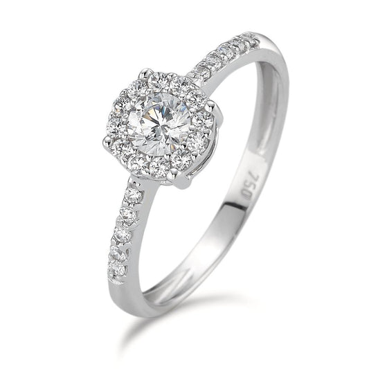 Anello solitario Oro bianco 750/18 carati Zirconia