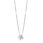 Collana Oro bianco 750/18 carati Diamante 0.25 ct, w-si 42 cm Ø4 mm