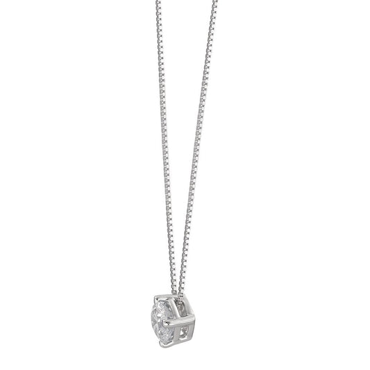 Collana Oro bianco 750/18 carati Diamante 0.25 ct, w-si 42 cm Ø4 mm