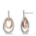 Orecchini Oro bianco 750/18 carati, Oro rosso 750/18 carati Diamante 0.08 ct, 16 pietra, w-si