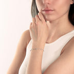 Bracciale Argento Zirconia rodiato 16-19 cm