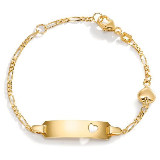 Bracciale con incisione Oro giallo 375/9K Cuore 12-14 cm