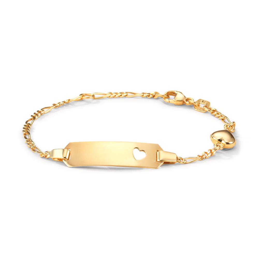 Bracciale con incisione Oro giallo 375/9K Cuore 12-14 cm