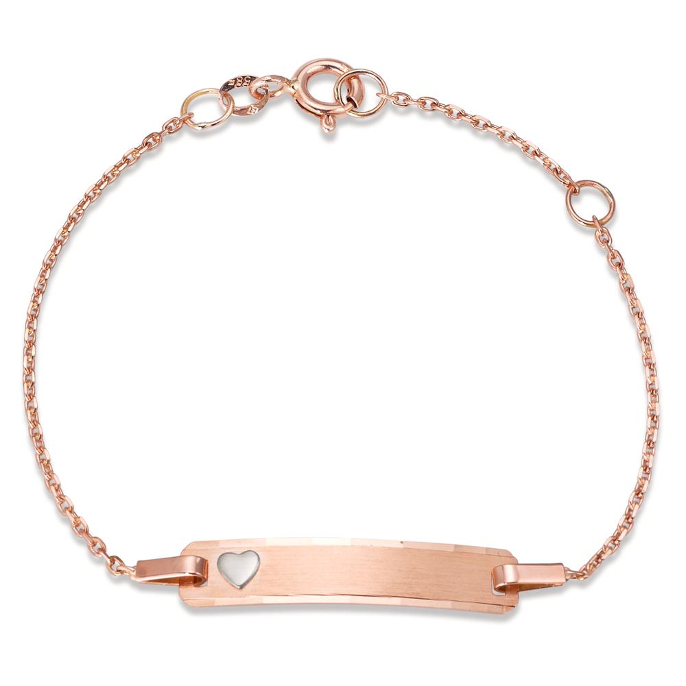 Bracciale con incisione Oro rosso 585/14 kt bicolore 14-16 cm