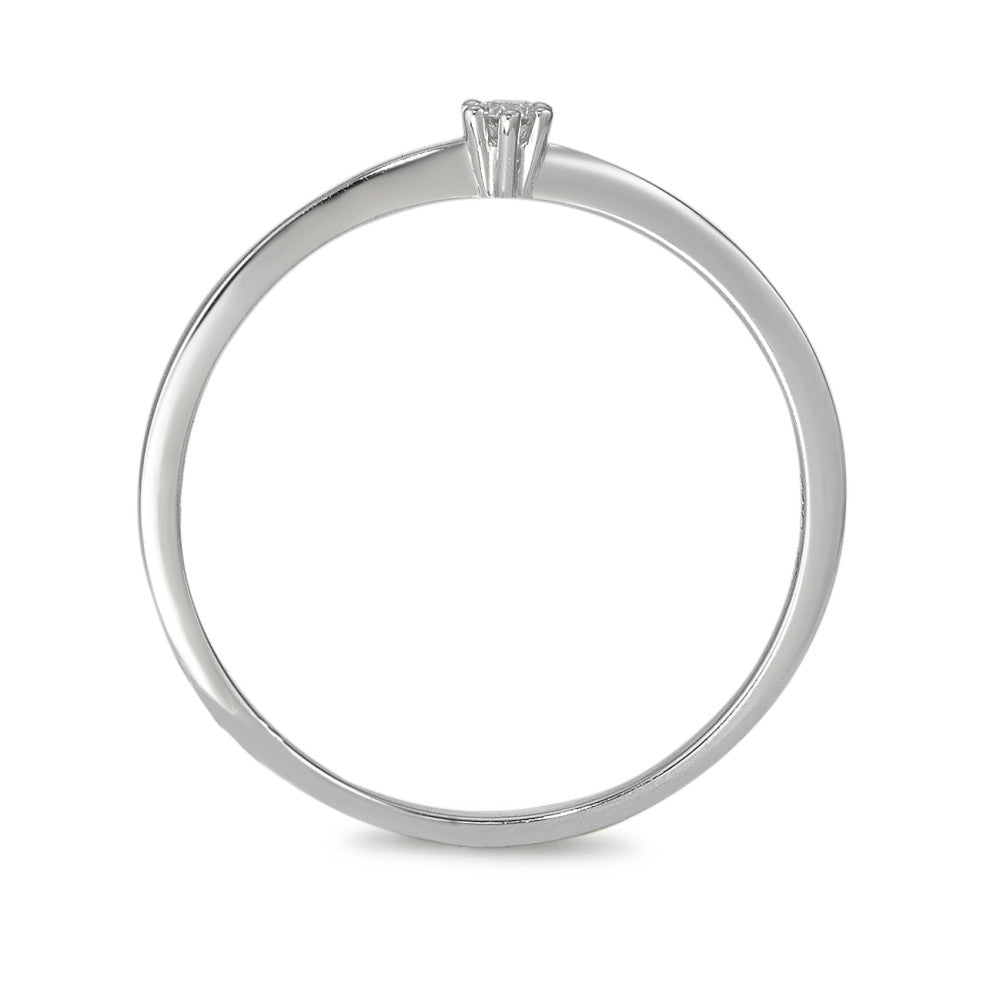 Anello solitario Oro bianco 585/14 kt Diamante 0.03 ct, w-si
