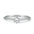 Anello solitario Oro bianco 585/14 kt Diamante 0.20 ct, w-si