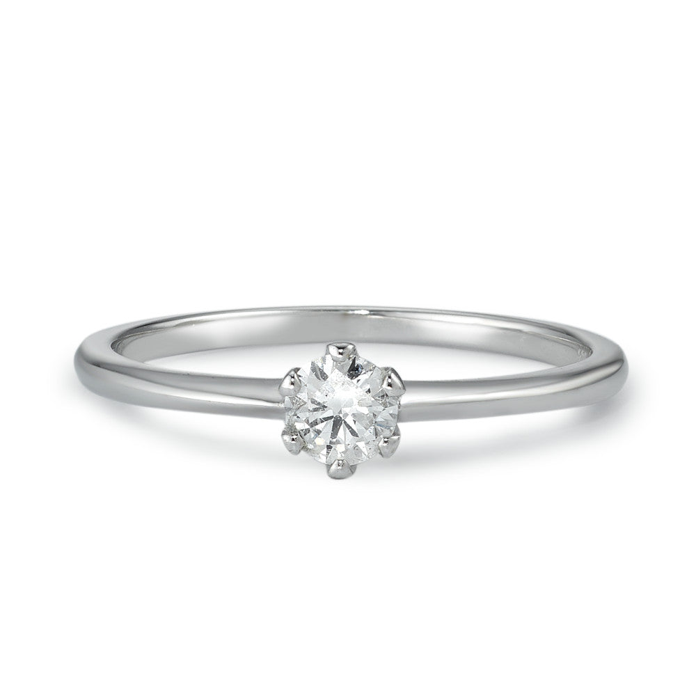 Anello solitario Oro bianco 585/14 kt Diamante 0.20 ct, w-si