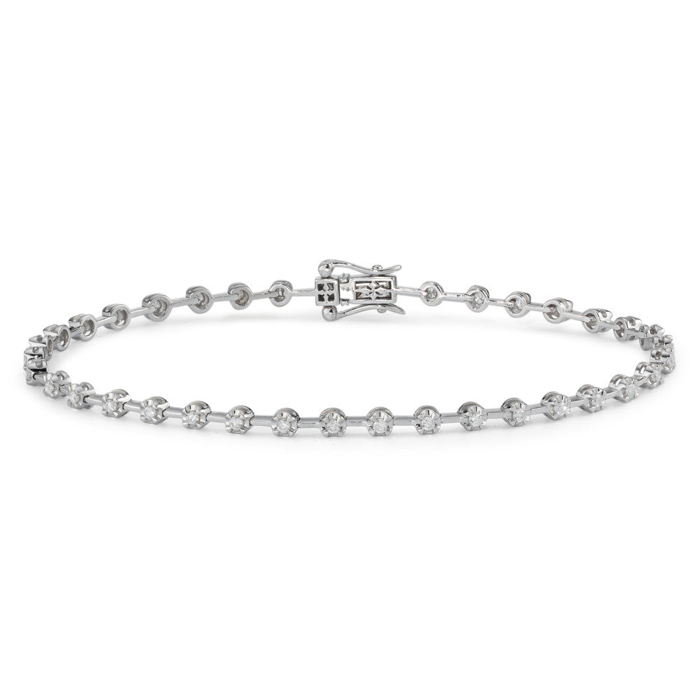 Bracciale Oro bianco 750/18 carati Diamante 0.49 ct, 37 pietra, w-si 18 cm