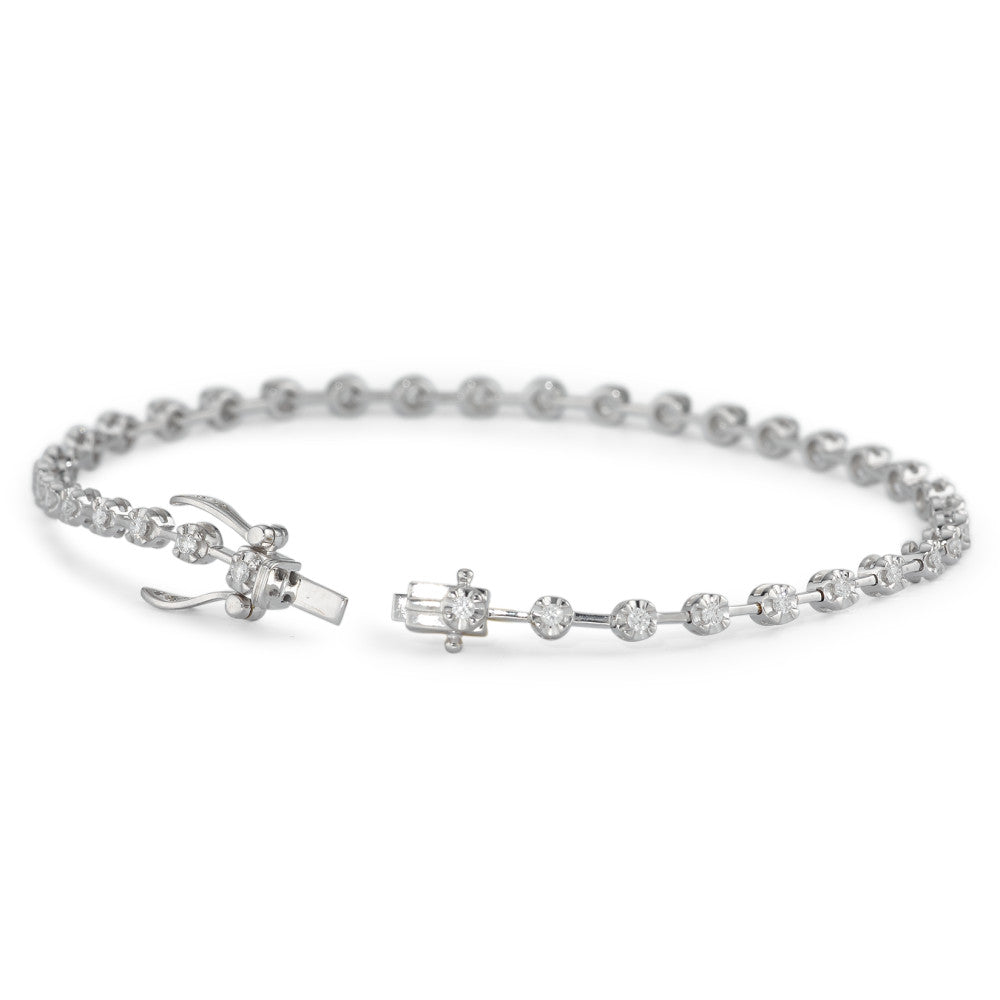 Bracciale Oro bianco 750/18 carati Diamante 0.49 ct, 37 pietra, w-si 18 cm