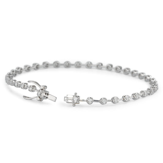 Bracciale Oro bianco 750/18 carati Diamante 0.49 ct, 37 pietra, w-si 18 cm