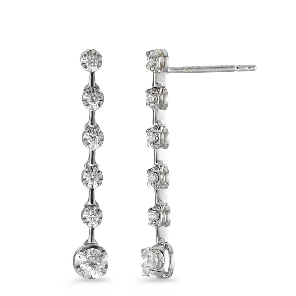 Orecchini Oro bianco 750/18 carati Diamante 0.49 ct, 12 pietra, w-si