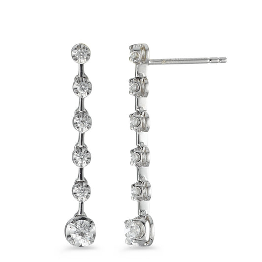 Orecchini Oro bianco 750/18 carati Diamante 0.49 ct, 12 pietra, w-si