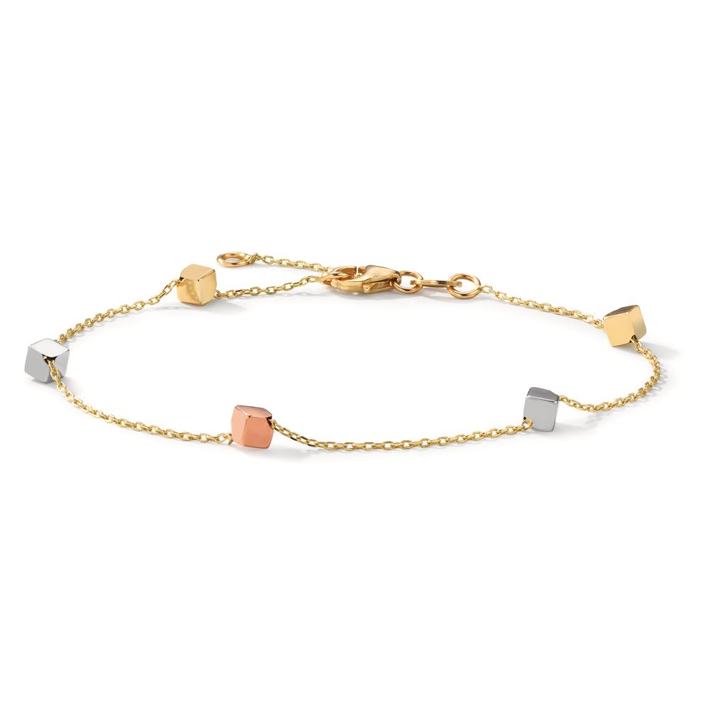 Bracciale Oro giallo 585/14 kt, Oro bianco 585/14 kt, Oro rosso 585/14 kt tricolore Ø4 mm