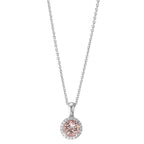 Collana Oro bianco 750/18 carati Morganite, Diamante 0.06 ct, w-si 42-45 cm