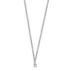Collana Oro bianco 750/18 carati Diamante 0.04 ct, w-si 40-42 cm