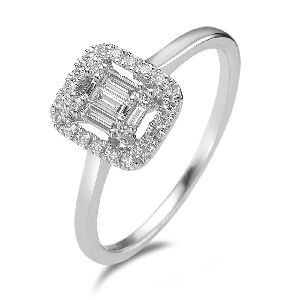 Anello solitario Oro bianco 750/18 carati Diamante 0.32 ct, w-si