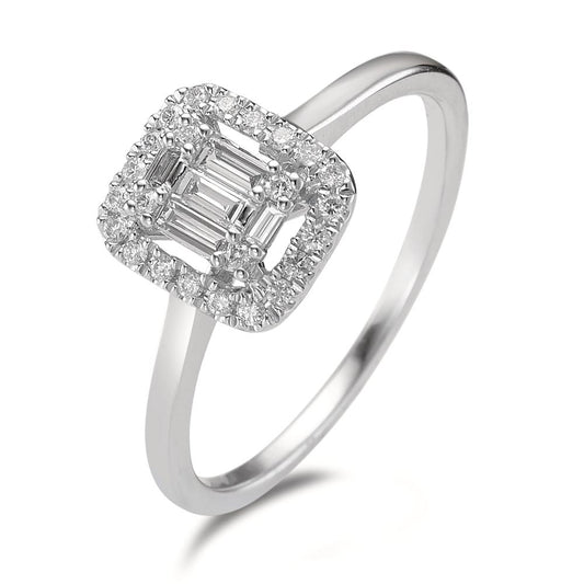 Anello solitario Oro bianco 750/18 carati Diamante 0.32 ct, w-si