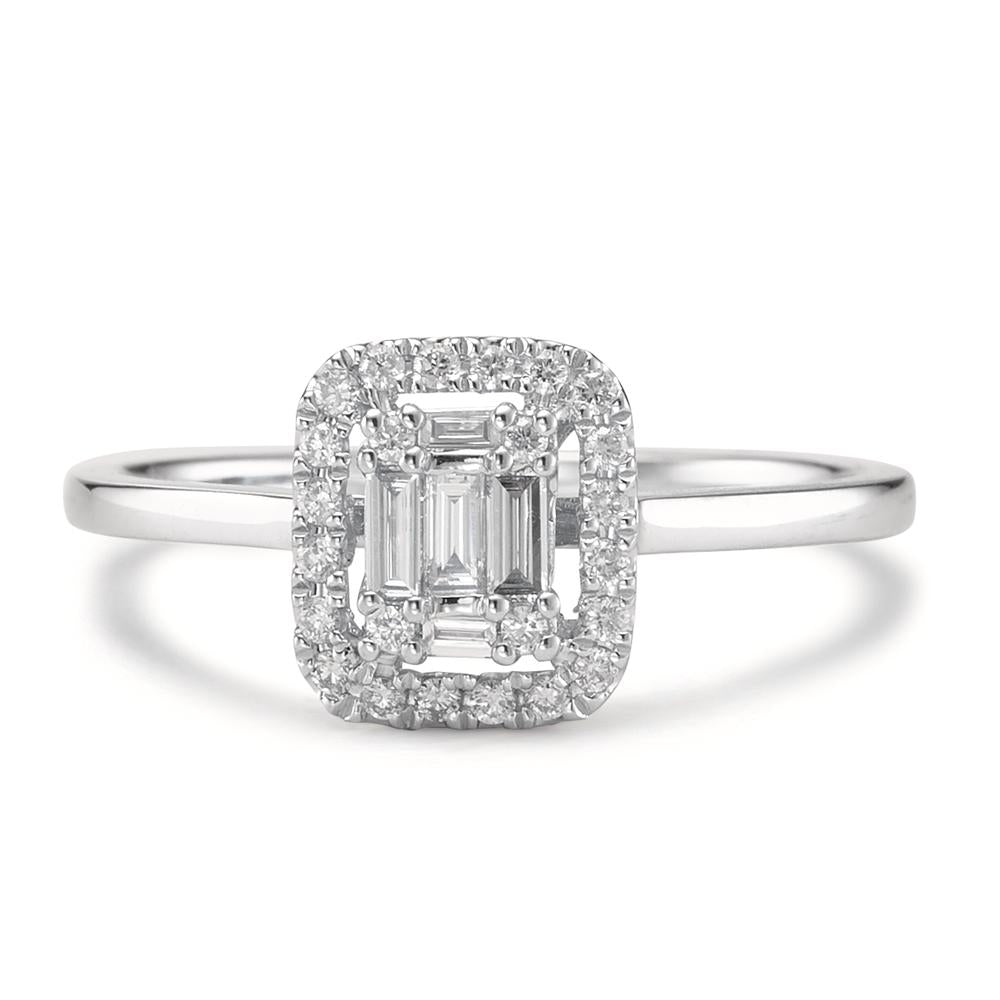 Anello solitario Oro bianco 750/18 carati Diamante 0.32 ct, w-si