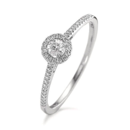 Anello solitario Oro bianco 750/18 carati Diamante 0.21 ct, w-si