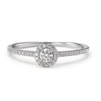 Anello solitario Oro bianco 750/18 carati Diamante 0.21 ct, w-si