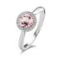 Anello Oro bianco 750/18 carati Morganite, Diamante 0.11 ct, w-si