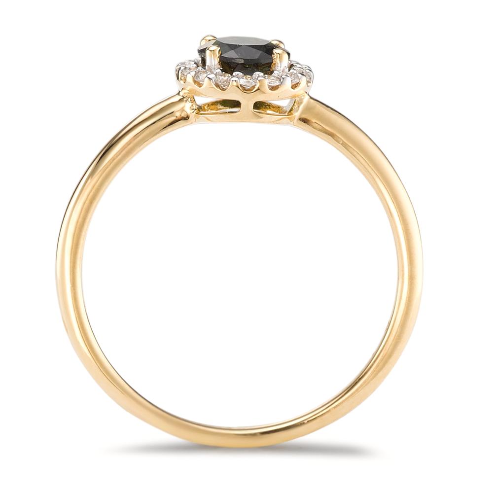 Anello Oro giallo 750/18 carati Tormalina, Diamante 0.11 ct, 16 pietra, [Brillant], w-si
