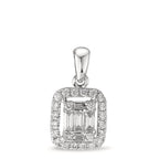 Ciondolo Oro bianco 750/18 carati Diamante bianco, 0.28 ct, w-si