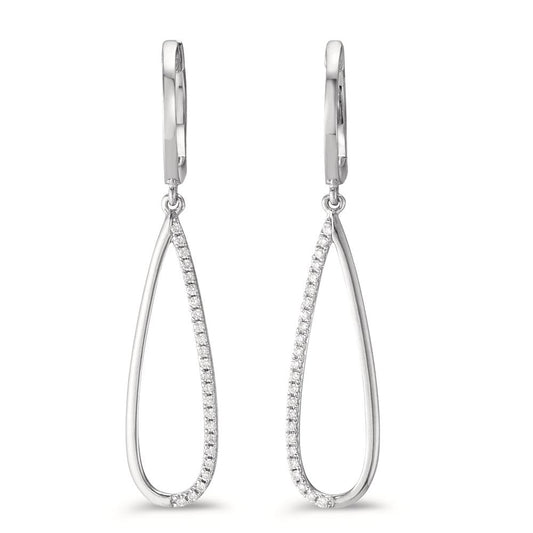 Orecchini Oro bianco 750/18 carati Diamante 0.14 ct, w-si