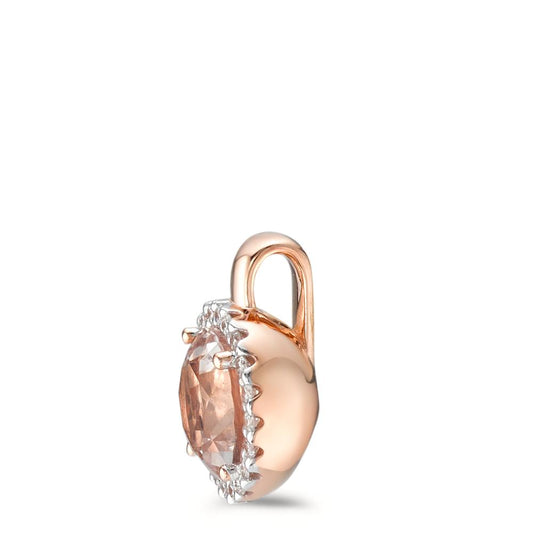 Ciondolo Oro rosso 750/18 carati Morganite, Diamante 0.10 ct, 20 pietra, [Brillant], w-si Ø9.5 mm