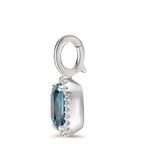 Ciondolo Oro bianco 750/18 carati Topazio azzurro di Londra w-si, Diamante 0.14 ct, 28 pietra, [Brillant], w-si