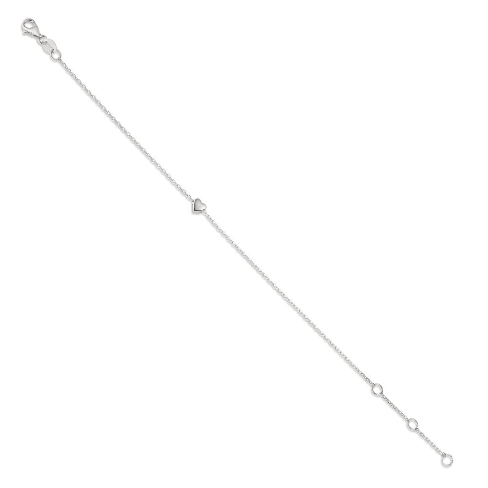 Bracciale Argento rodiato Cuore 16-19 cm