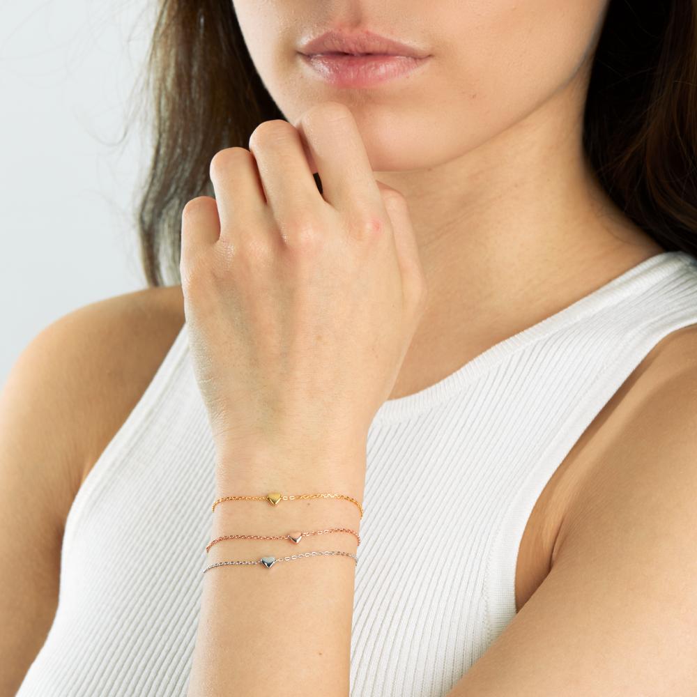 Bracciale Argento rodiato Cuore 16-19 cm