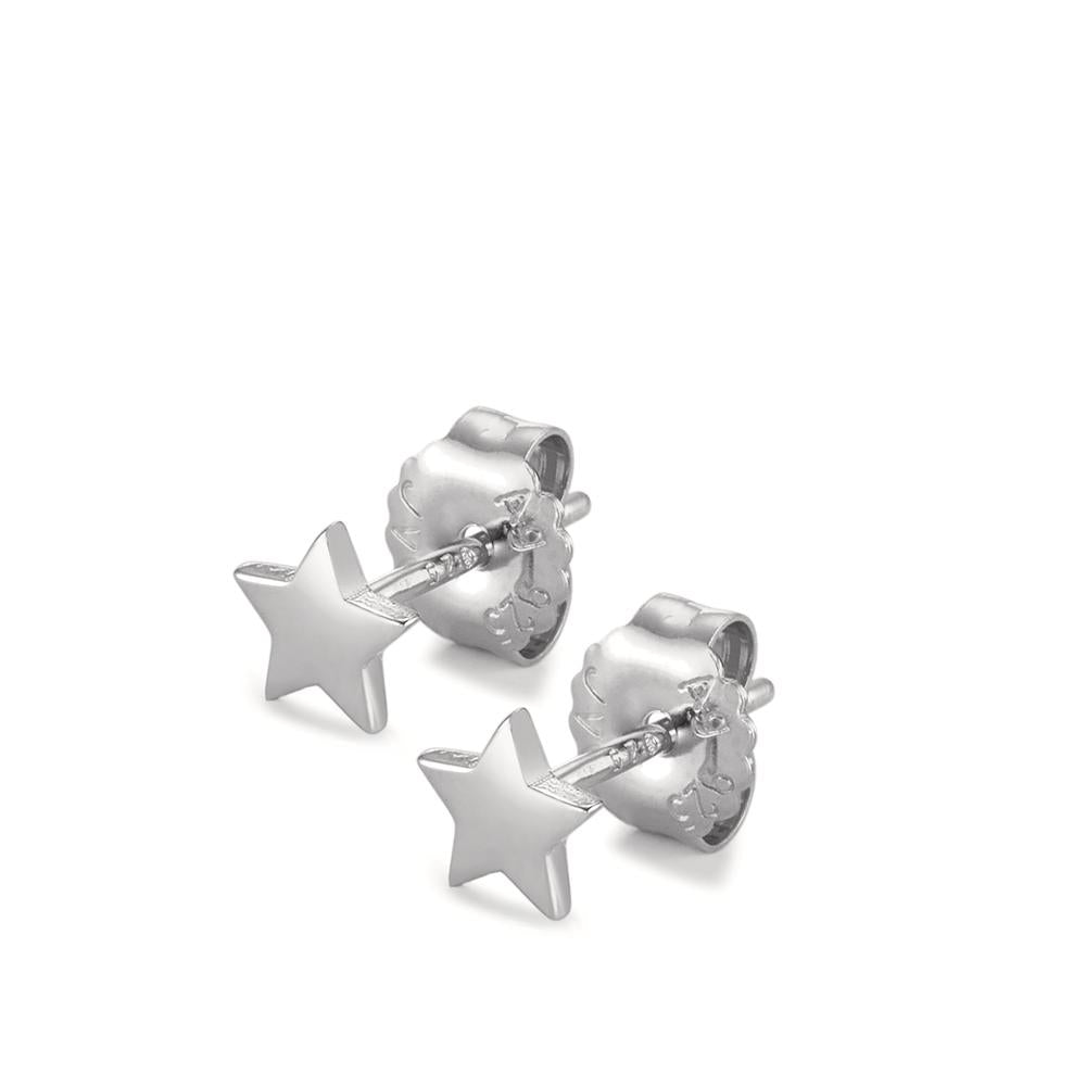 Orecchini a bottone Argento rodiato Stella Ø5.5 mm