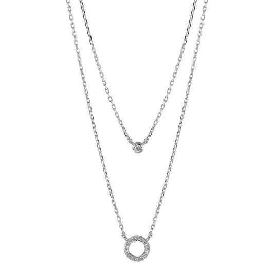 Collana Argento Zirconia rodiato 40-45 cm
